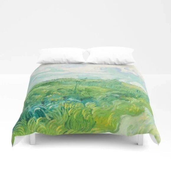 NWOT Van Gogh Green Wheat Fields Full Duvet Cover - Picture 1 of 2